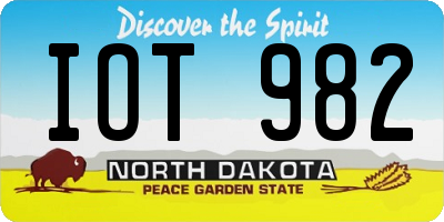 ND license plate IOT982