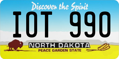 ND license plate IOT990