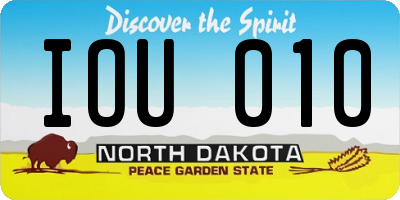 ND license plate IOU010