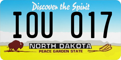 ND license plate IOU017