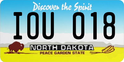 ND license plate IOU018