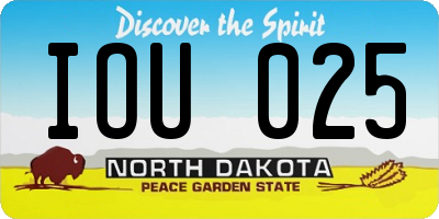 ND license plate IOU025