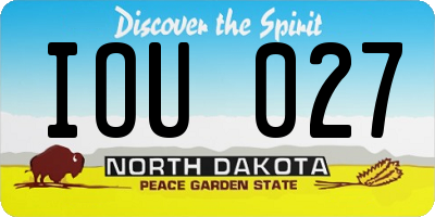 ND license plate IOU027