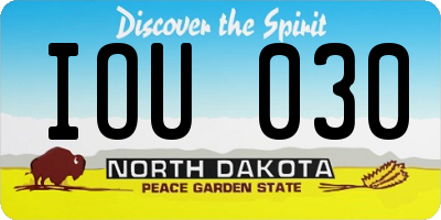 ND license plate IOU030