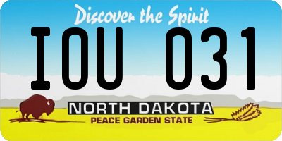 ND license plate IOU031