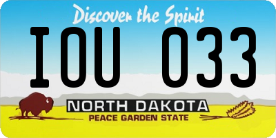 ND license plate IOU033