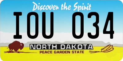 ND license plate IOU034