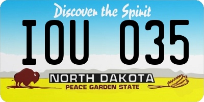 ND license plate IOU035
