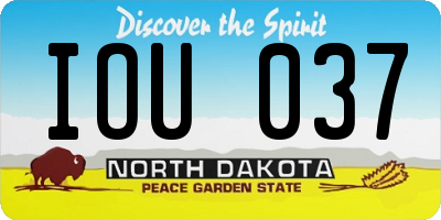 ND license plate IOU037