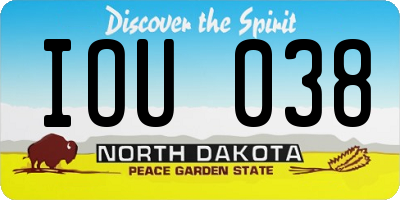 ND license plate IOU038