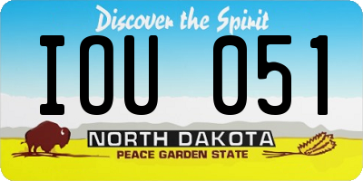 ND license plate IOU051