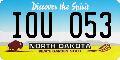 ND license plate IOU053