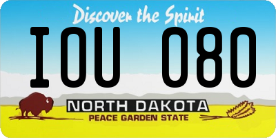 ND license plate IOU080
