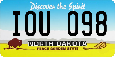 ND license plate IOU098