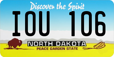 ND license plate IOU106