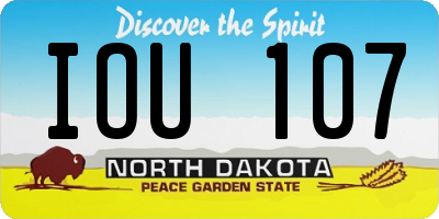 ND license plate IOU107