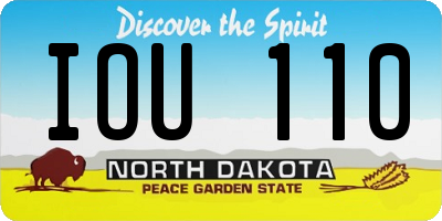 ND license plate IOU110