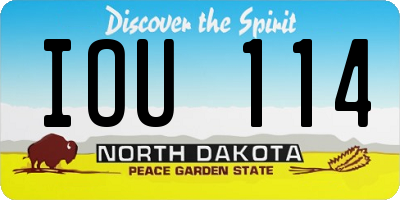 ND license plate IOU114