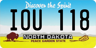 ND license plate IOU118