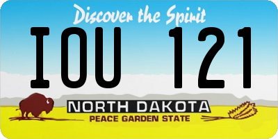 ND license plate IOU121