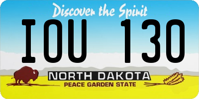 ND license plate IOU130
