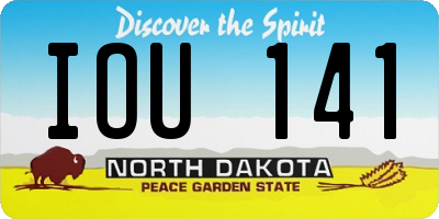 ND license plate IOU141