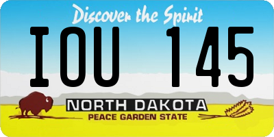 ND license plate IOU145