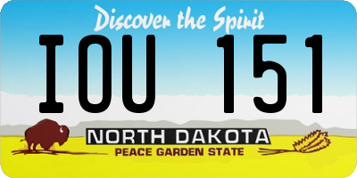 ND license plate IOU151