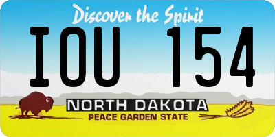 ND license plate IOU154