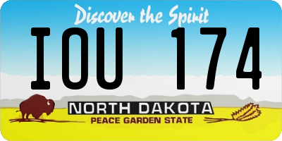 ND license plate IOU174