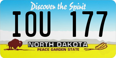 ND license plate IOU177