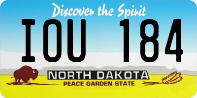 ND license plate IOU184