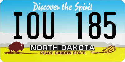 ND license plate IOU185