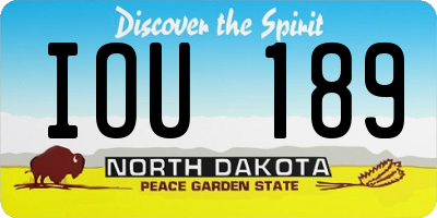 ND license plate IOU189