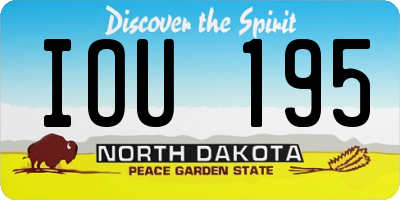 ND license plate IOU195