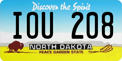 ND license plate IOU208