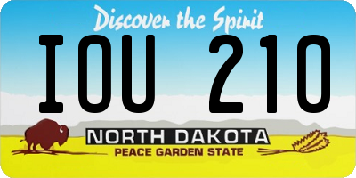 ND license plate IOU210
