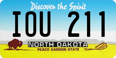 ND license plate IOU211