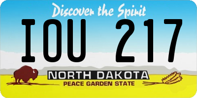 ND license plate IOU217