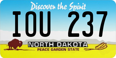 ND license plate IOU237
