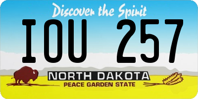 ND license plate IOU257