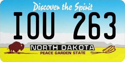 ND license plate IOU263
