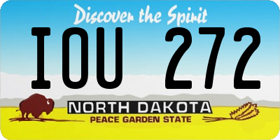ND license plate IOU272