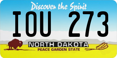 ND license plate IOU273