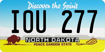 ND license plate IOU277