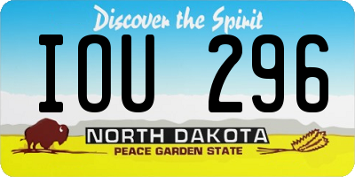 ND license plate IOU296