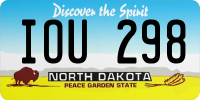 ND license plate IOU298