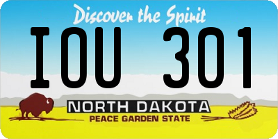 ND license plate IOU301