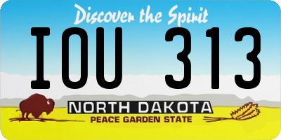 ND license plate IOU313