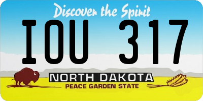 ND license plate IOU317